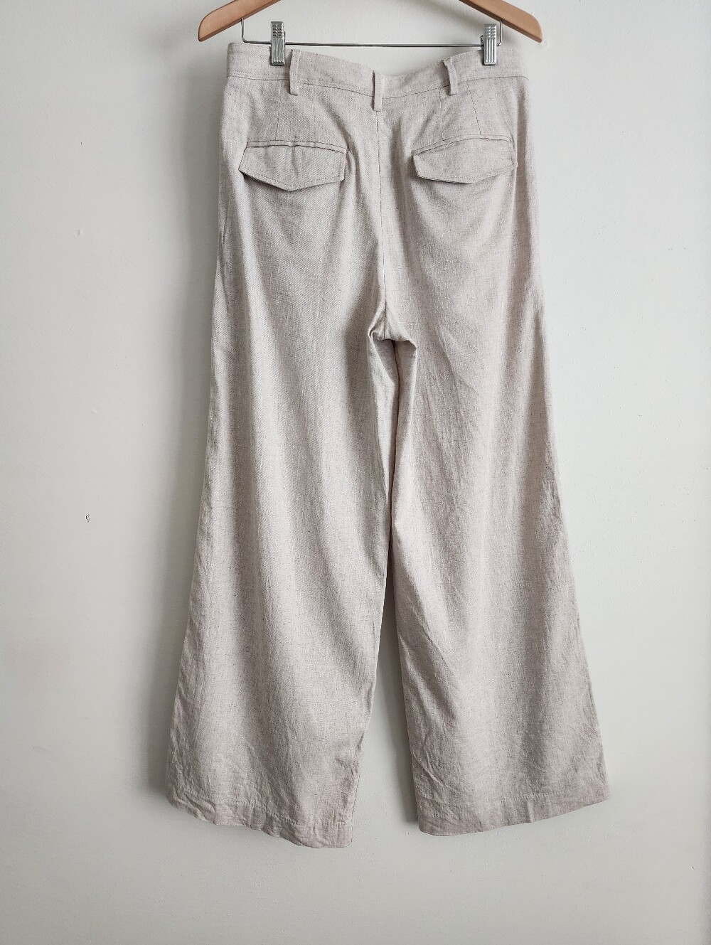 Banana Republic Factory Flax Linen Blend Pleated Wide Leg Pants Size 8 Trouser - Picture 9 of 16